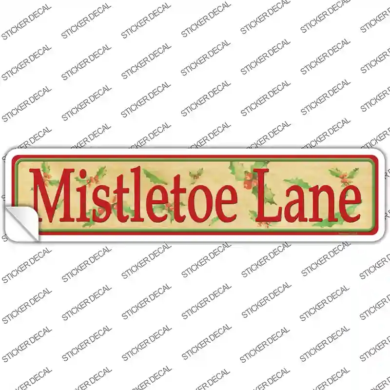 K-517s-XL Mistletoe Lane Novelty Narrow Sticker Decal - Extra Large