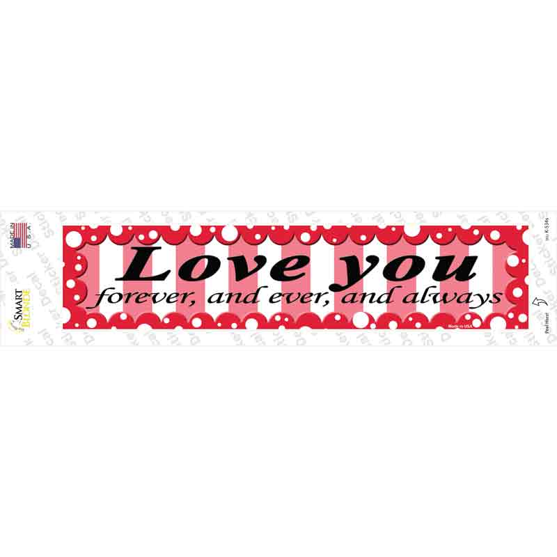 K-534s-M Love You Novelty Narrow Sticker Decal - Medium