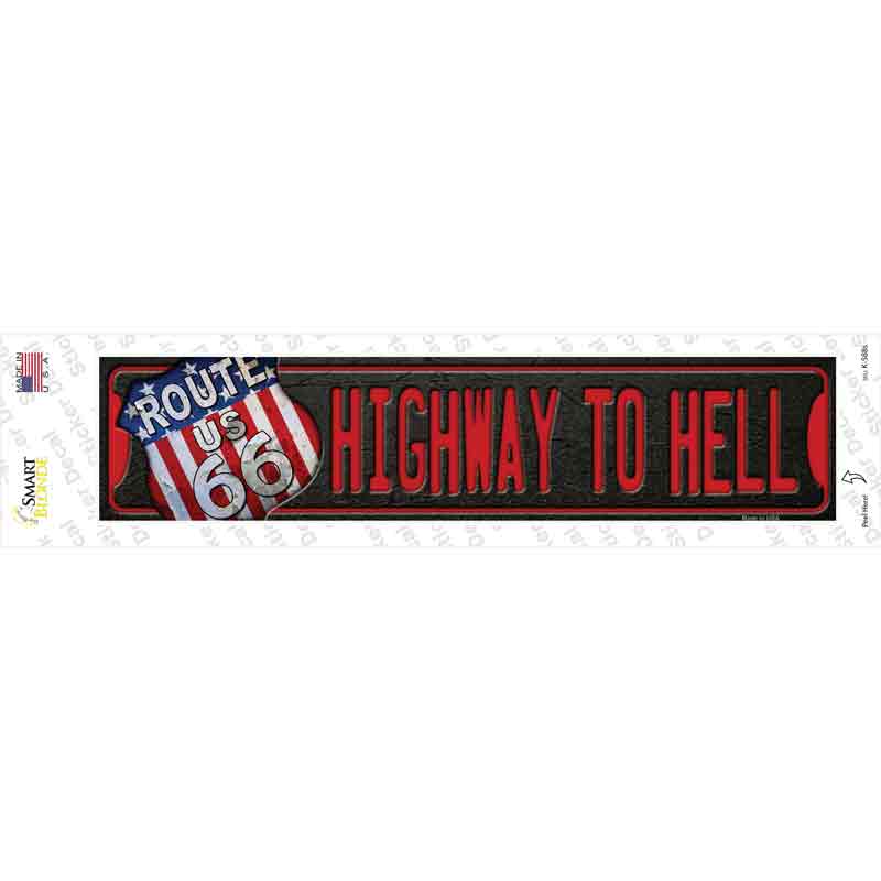 K-588s-M Highway to Hell Route 66 Novelty Narrow Sticker Decal - Medium