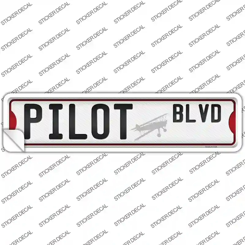 K-591s-XL Pilot Blvd Novelty Narrow Sticker Decal - Extra Large