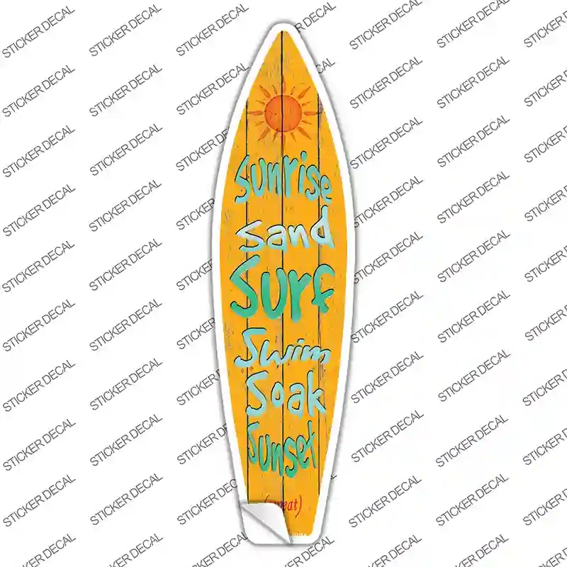 SB-033s-S Sunrise Novelty Surfboard Sticker Decal - Small