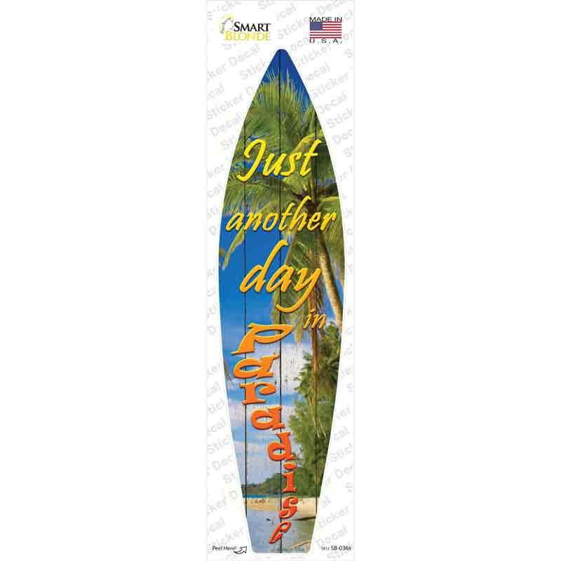 SB-036s-M Day in Paradise Novelty Surfboard Sticker Decal - Medium