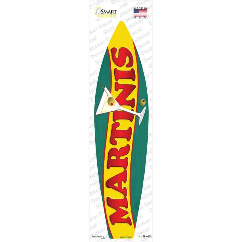 SB-059s-M Martinis Novelty Surfboard Sticker Decal - Medium