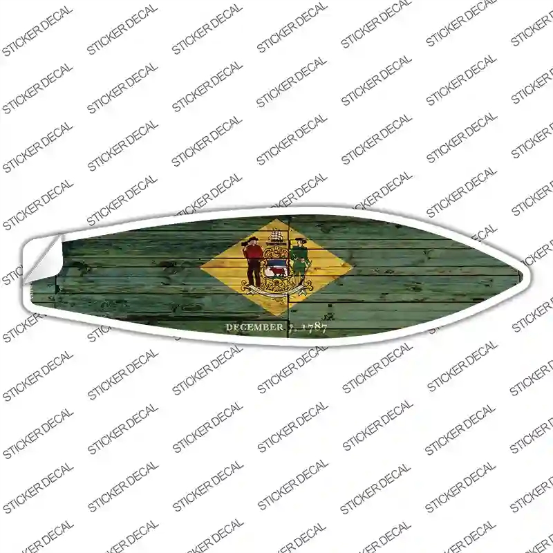 SB-107s-XL Delaware State Flag Novelty Surfboard Sticker Decal - Extra Large