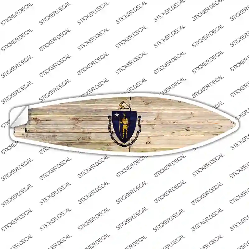 SB-120s-L Massachusetts State Flag Novelty Surfboard Sticker Decal - Large