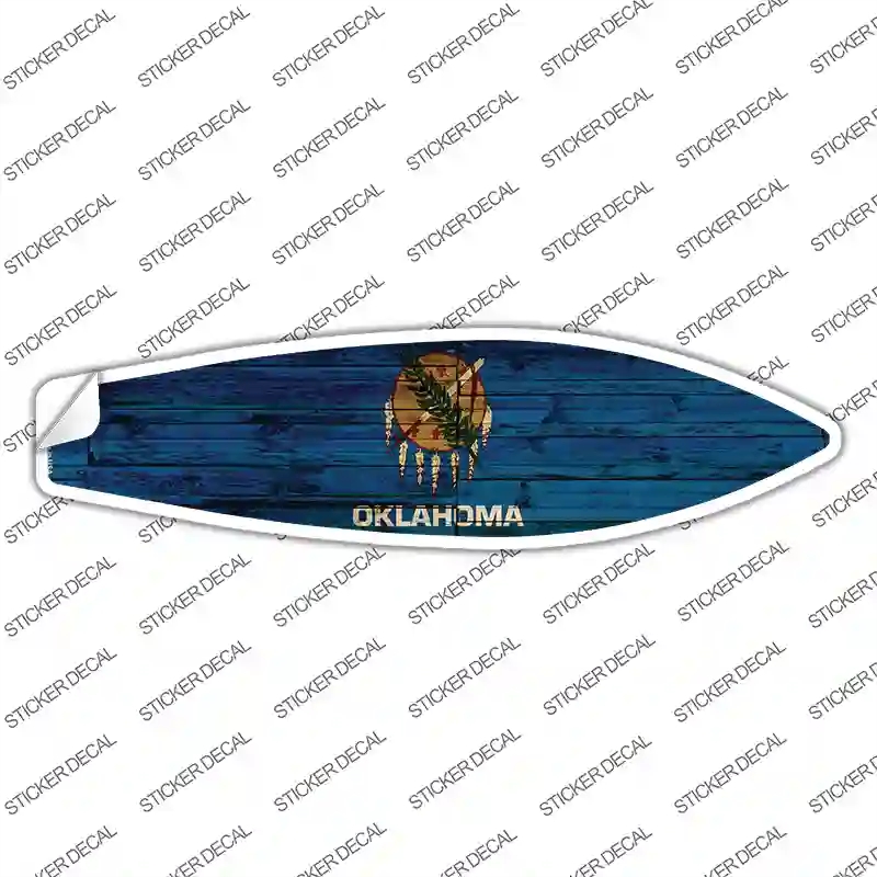 SB-135s-S Oklahoma State Flag Novelty Surfboard Sticker Decal - Small