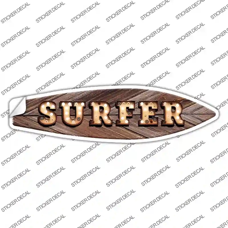 SB-165s-S Surfer Bulb Lettering Novelty Surfboard Sticker Decal - Small