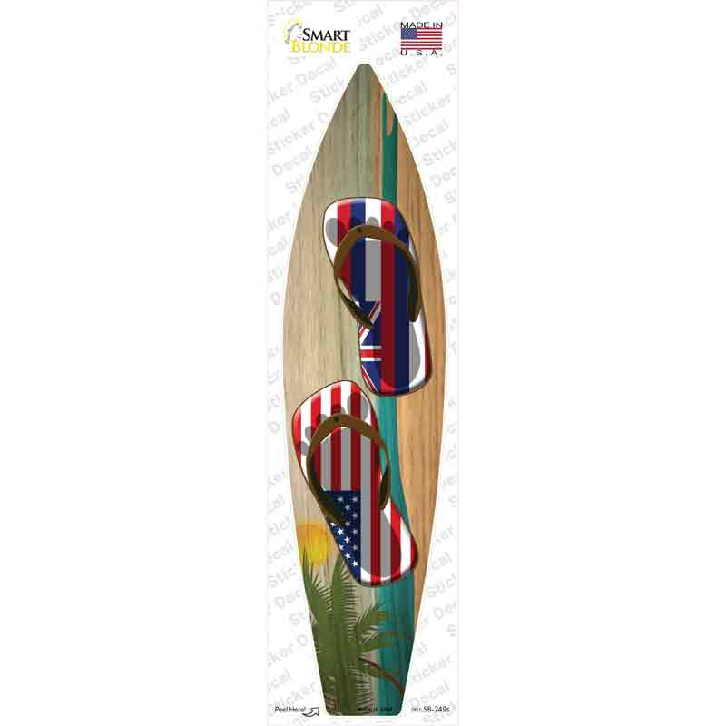 SB-249s-M Hawaii Flag Flip Flop Novelty Surfboard Sticker Decal - Medium
