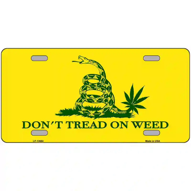 LLP-13684 24 x 12 in. Dont Tread on Weed Novelty Metal License Plate Tag