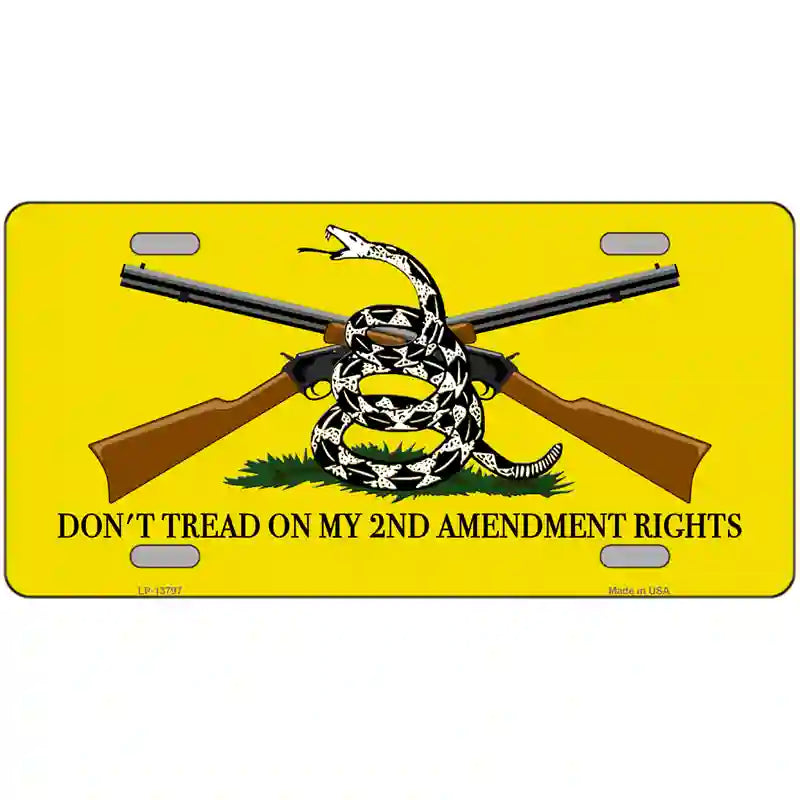 LLP-13797 24 x 12 in. Dont Tread on My 2nd Amendment Novelty Metal License Plate
