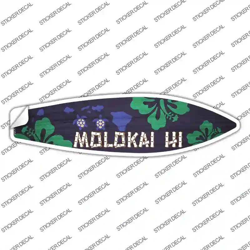 SB-295s-S Molokai Hawaii Novelty Surfboard Sticker Decal - Small