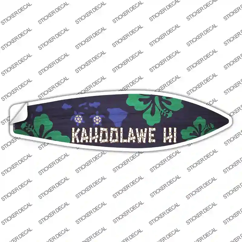 SB-298s-S Kahoolawe Hawaii Novelty Surfboard Sticker Decal - Small