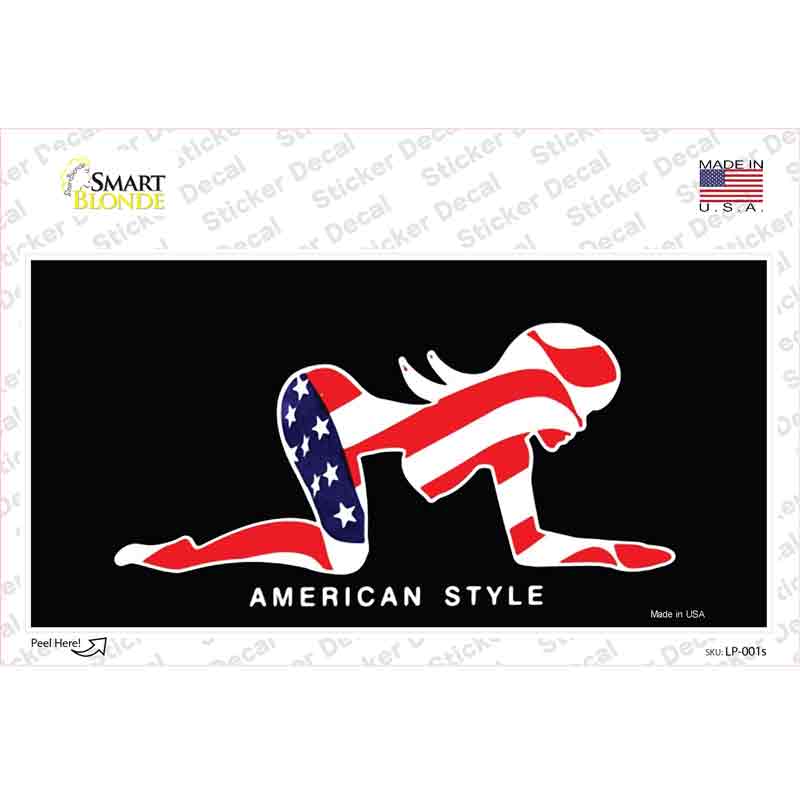 LP-001s-M American Style Sexy Flag Pose Novelty Sticker Decal - Medium