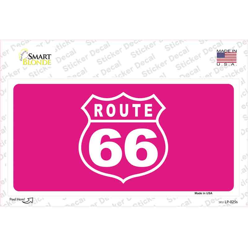 LP-025s-M US Route 66 Pink Novelty Sticker Decal - Medium