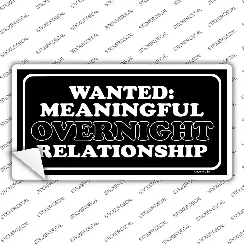 LP-057s-XL Wanted Meaningful Overnight Relationship Novelty Sticker Decal - Extra Large