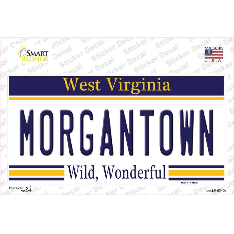 LP-6540s-M Morgantown West Virginia Novelty Sticker Decal - Medium
