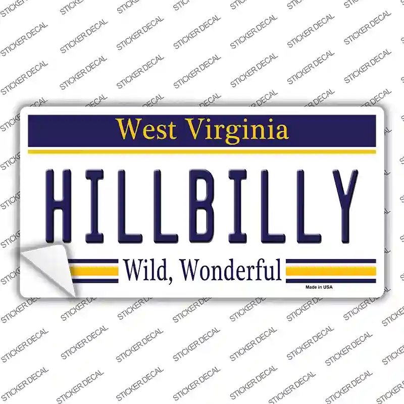 LP-6548s-XL Hillbilly West Virginia Novelty Sticker Decal - Extra Large