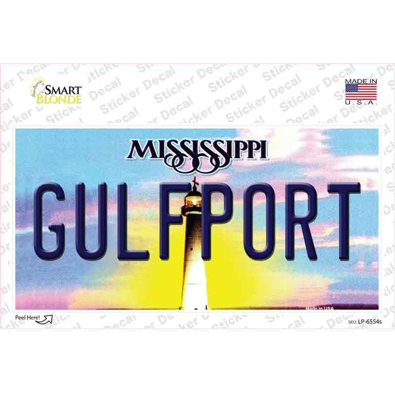 LP-6554s-M Gulfport Mississippi Novelty Sticker Decal - Medium
