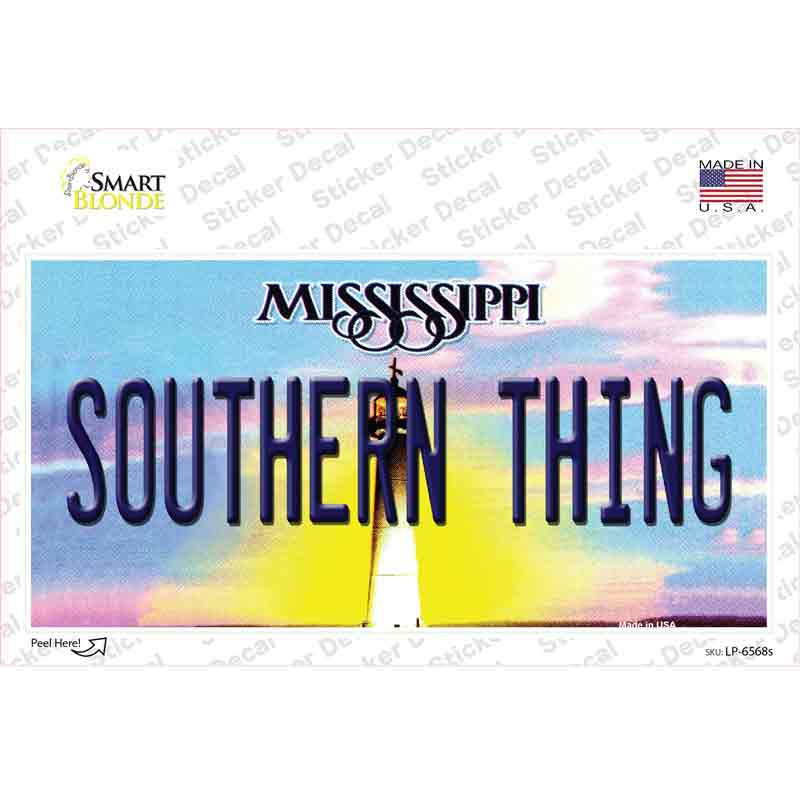 LP-6568s-M Southern Thing Mississippi Novelty Sticker Decal - Medium