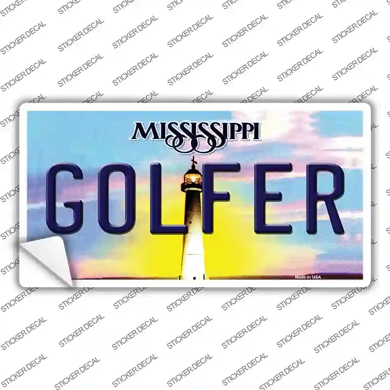 LP-6573s-XL Golfer Mississippi Novelty Sticker Decal - Extra Large