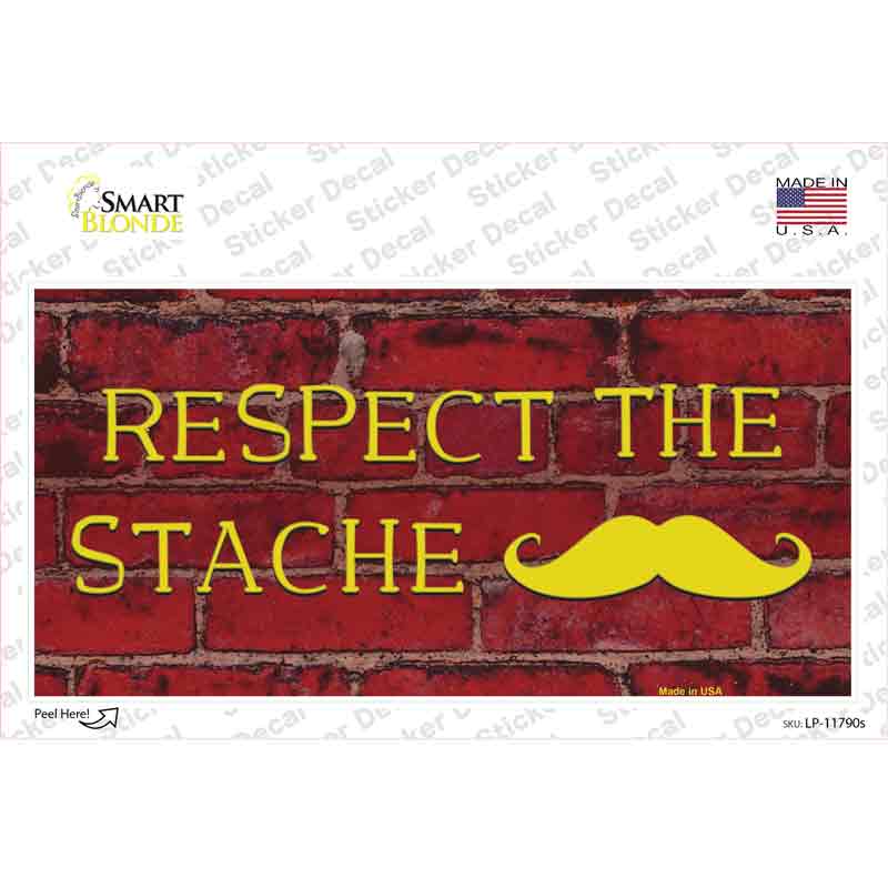 LP-11790s-M Respect the Stache Novelty Sticker Decal - Medium