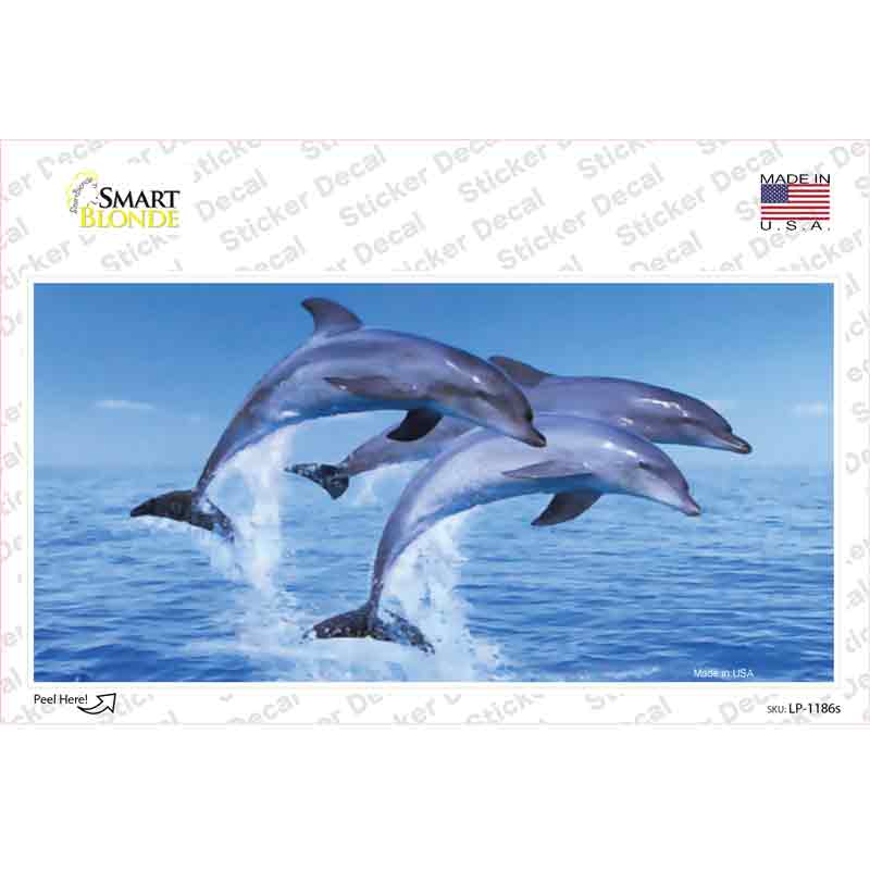 LP-1186s-M Dolphins Novelty Sticker Decal - Medium