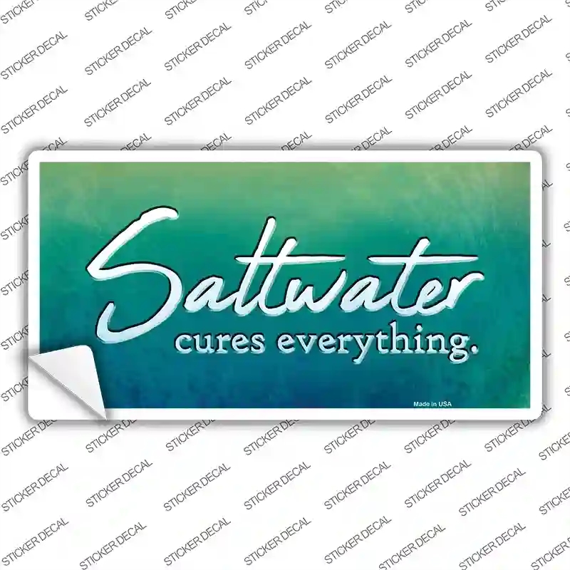 LP-11888s-S Saltwater Cures Everything Novelty Sticker Decal - Small
