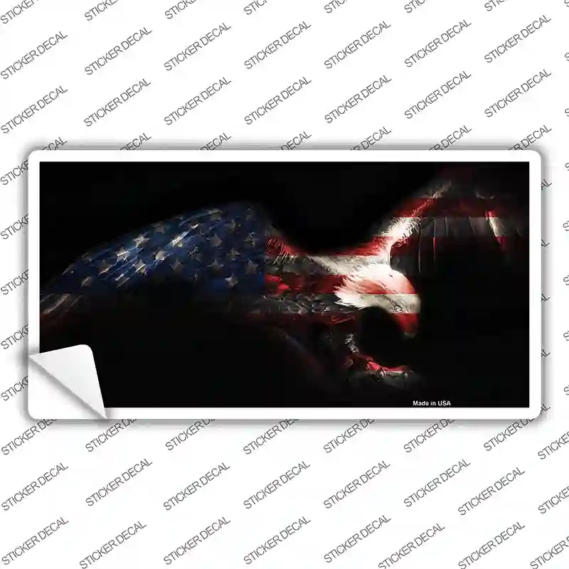 LP-11941s-L Eagle American Flag Novelty Sticker Decal - Large