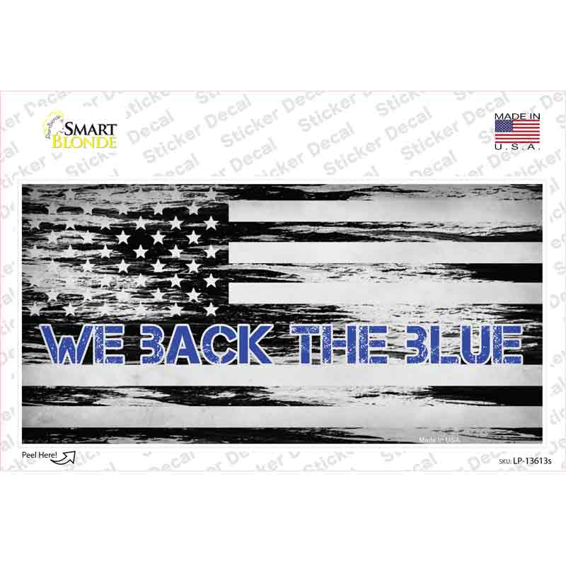 LP-13613s-M We Back the Blue Novelty Sticker Decal - Medium