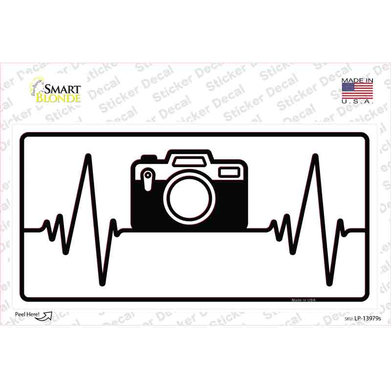 LP-13979s-M Photography Heart Beat Novelty Sticker Decal - Medium