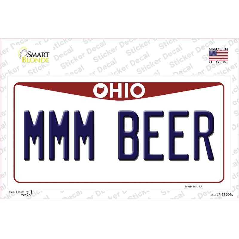 LP-13996s-M MMM Beer Ohio Novelty Sticker Decal - Medium