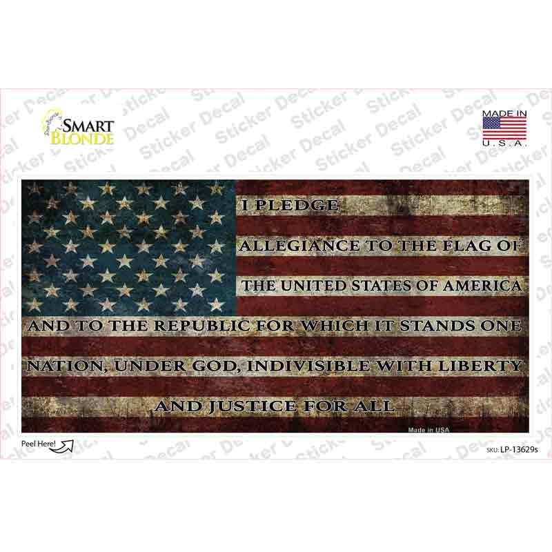 LP-13629s-M I Pledge Allegiance Flag Novelty Sticker Decal - Medium