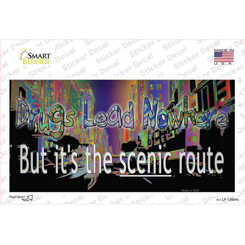 LP-13664s-M Drugs Lead Nowhere Novelty Sticker Decal - Medium