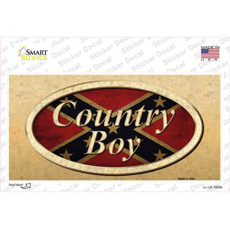 LP-7959s-M Country Boy Novelty Sticker Decal - Medium