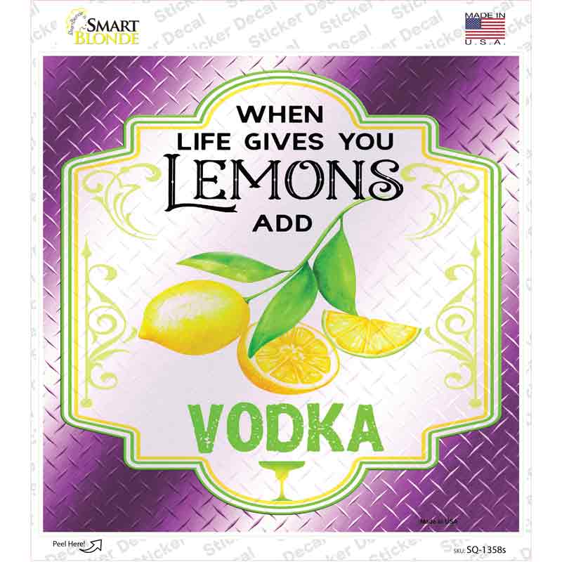 SQ-1358s-M Add Vodka Purple Novelty Square Sticker Decal - Medium