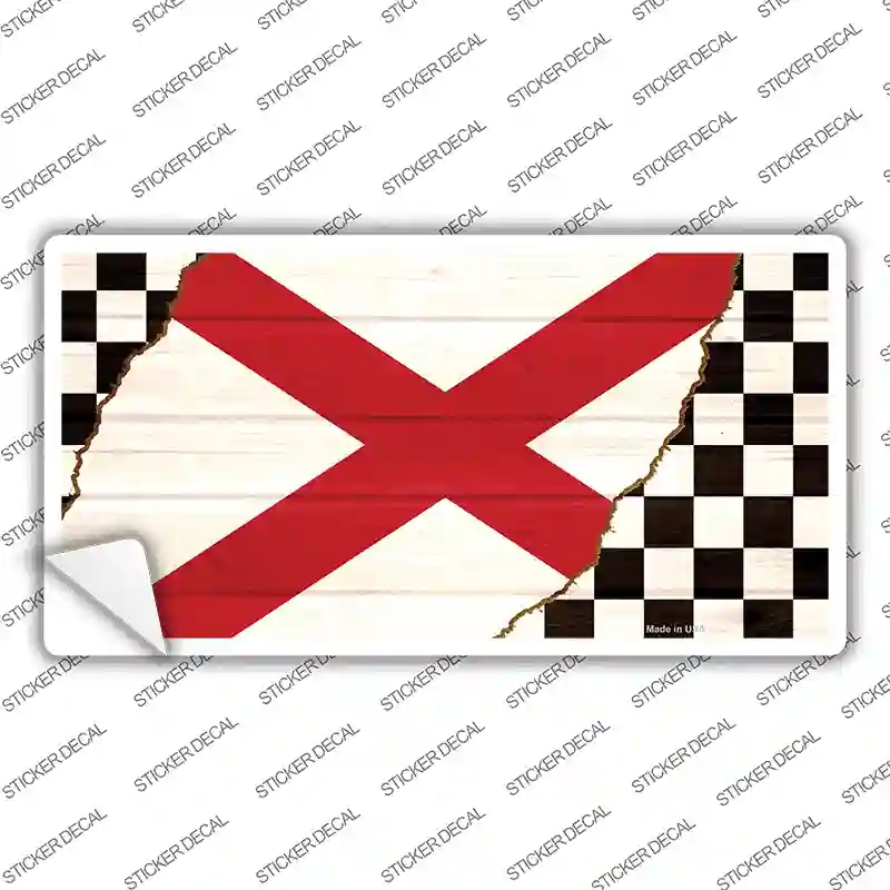 LP-13686s-S Alabama Racing Flag Novelty Sticker Decal - Small