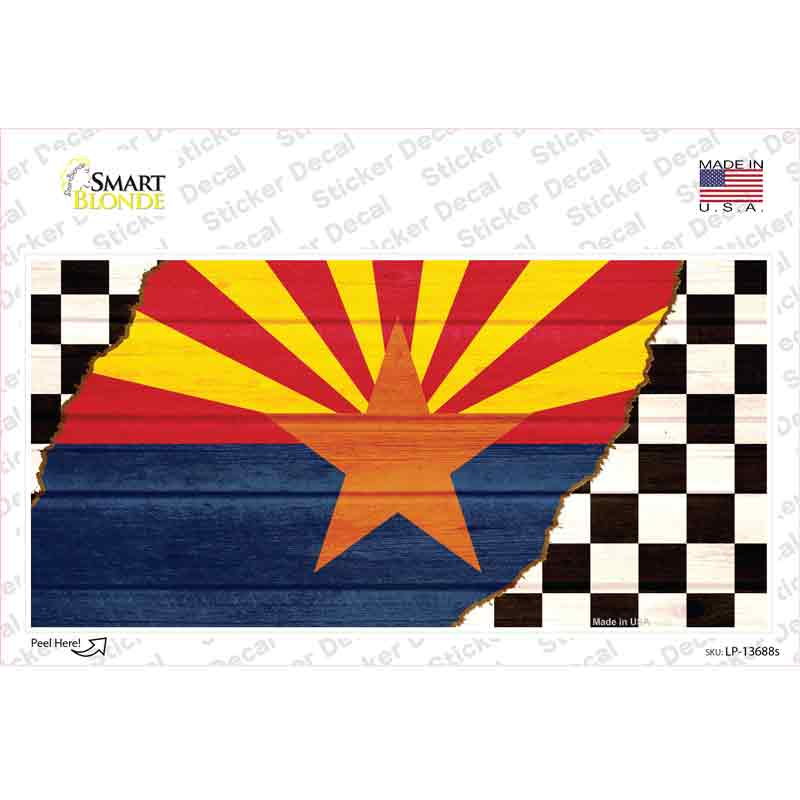 LP-13688s-M Arizona Racing Flag Novelty Sticker Decal - Medium