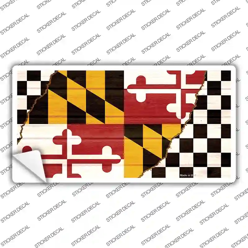 LP-13705s-S Maryland Racing Flag Novelty Sticker Decal - Small