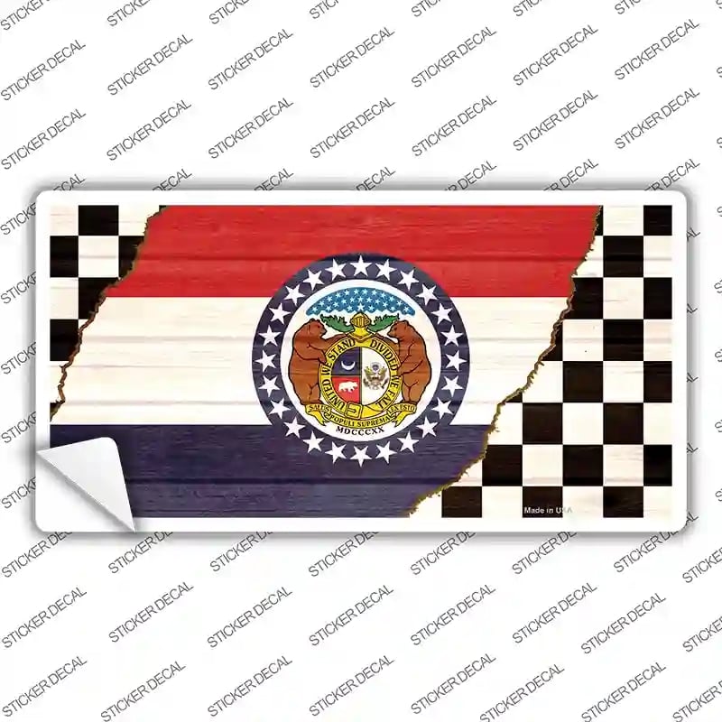 LP-13710s-S Missouri Racing Flag Novelty Sticker Decal - Small