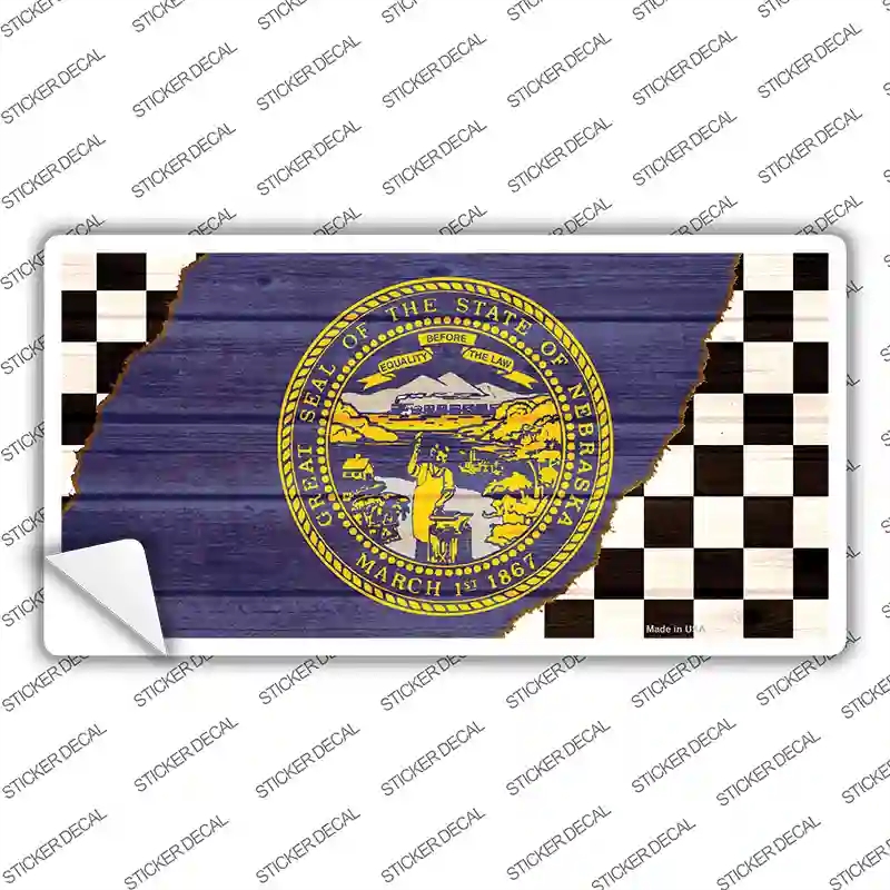 LP-13712s-S Nebraska Racing Flag Novelty Sticker Decal - Small