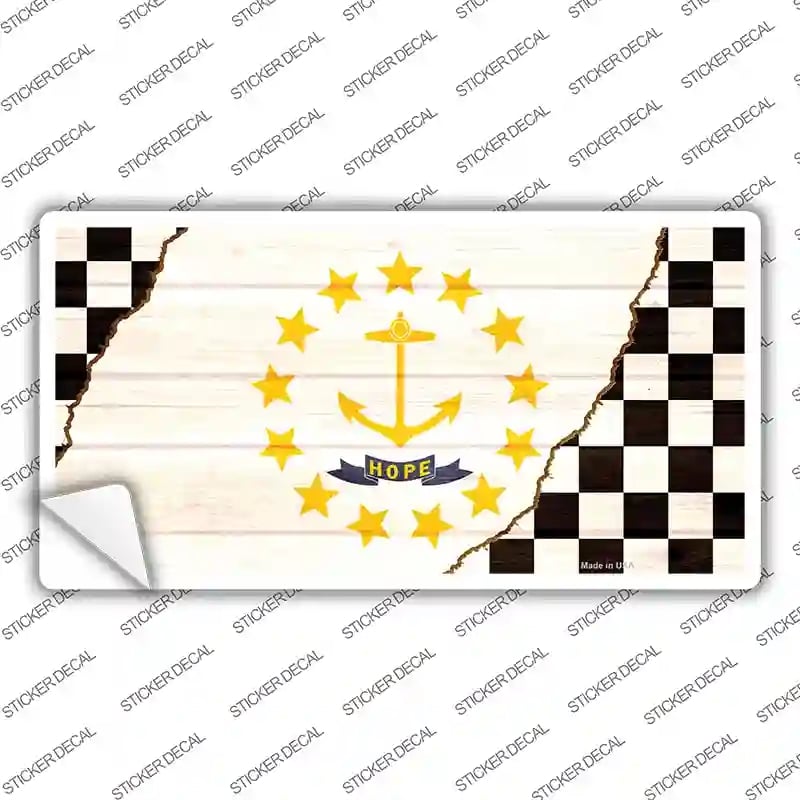 LP-13724s-L Rhode Island Racing Flag Novelty Sticker Decal - Large