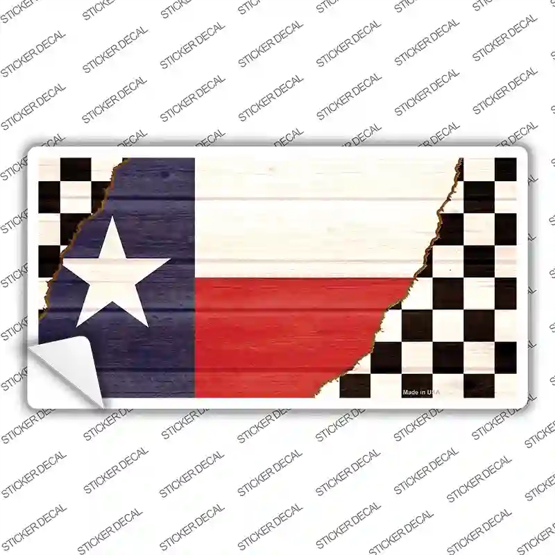 LP-13728s-XL Texas Racing Flag Novelty Sticker Decal - Extra Large