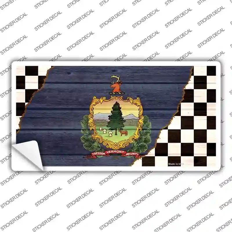 LP-13730s-XL Vermont Racing Flag Novelty Sticker Decal - Extra Large