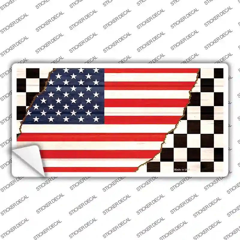 LP-13737s-S USA Racing Flag Novelty Sticker Decal - Small