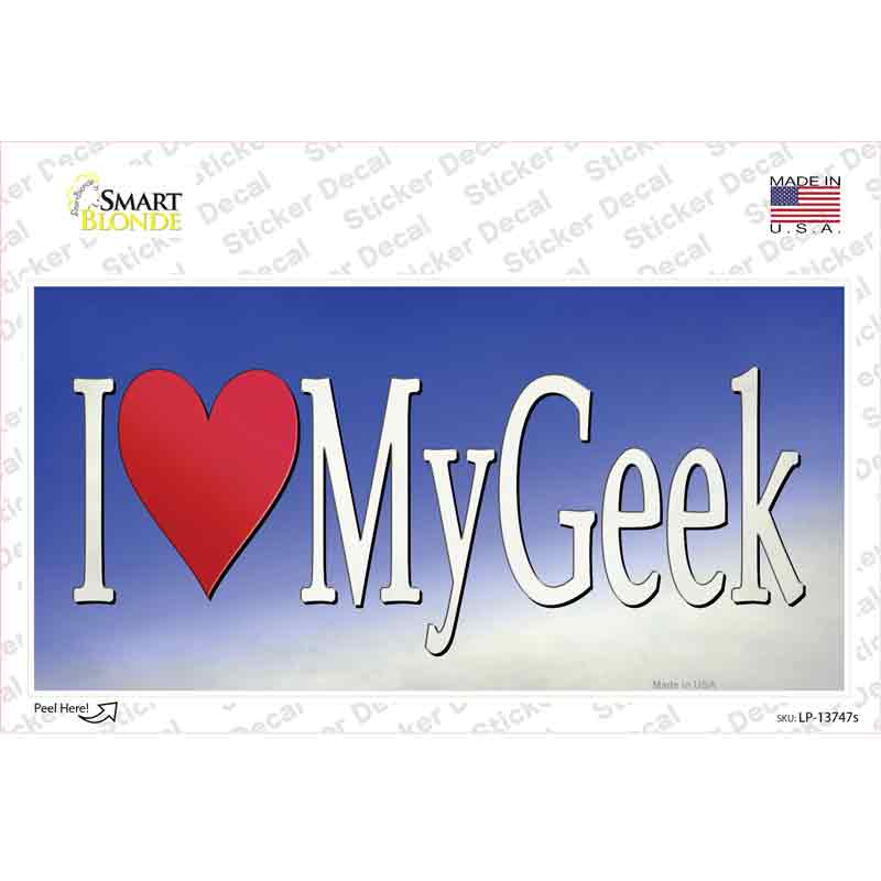 LP-13747s-M I Love My Geek Novelty Sticker Decal - Medium