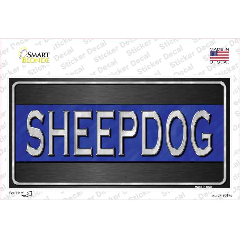 LP-8017s-M Sheepdog Thin Blue Line Novelty Sticker Decal - Medium