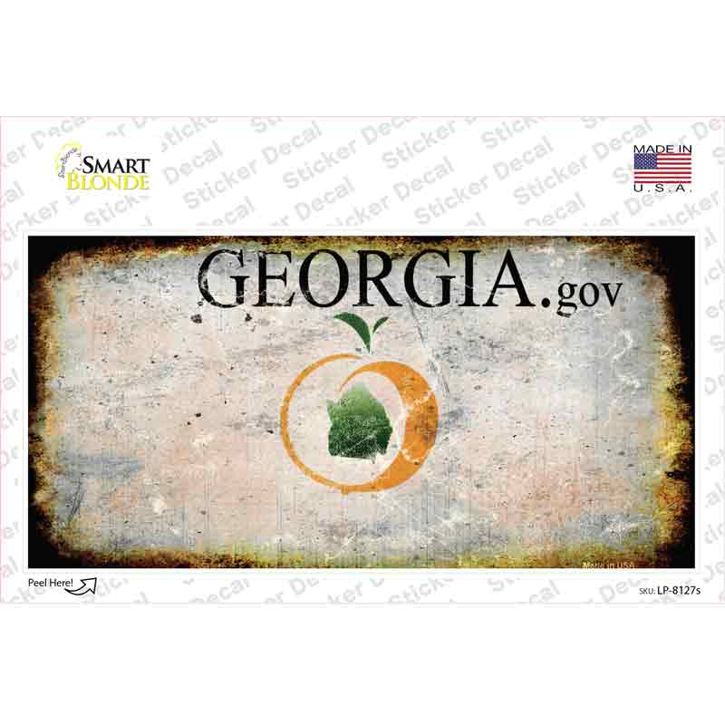 LP-8127s-M Georgia State Rusty Novelty Sticker Decal - Medium