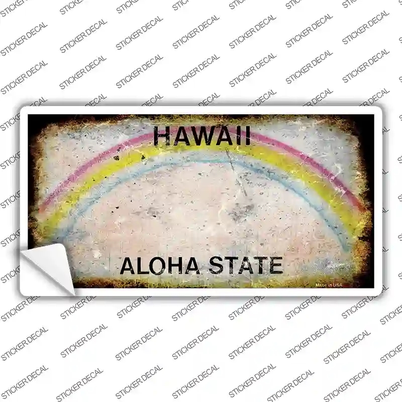 LP-8128s-L Hawaii State Rusty Novelty Sticker Decal - Large