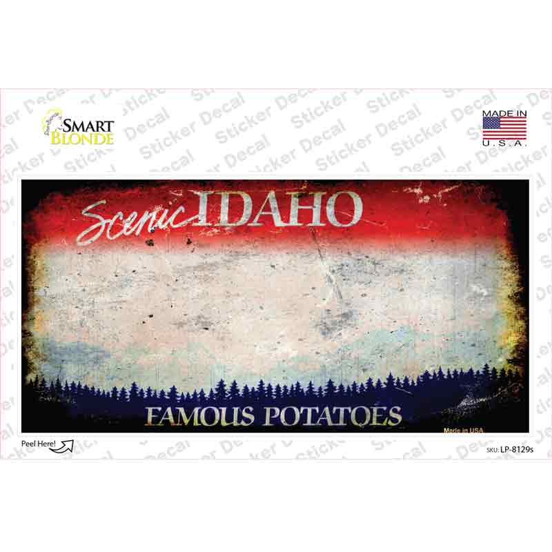 LP-8129s-M Idaho State Rusty Novelty Sticker Decal - Medium