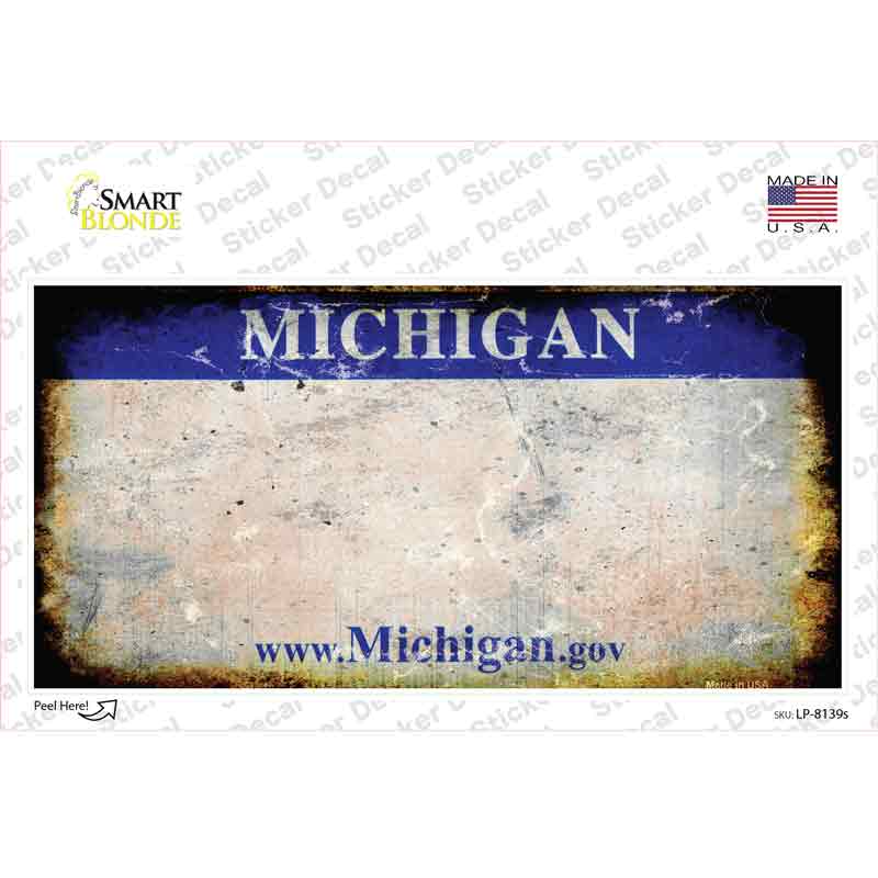 LP-8139s-M Michigan State Rusty Novelty Sticker Decal - Medium